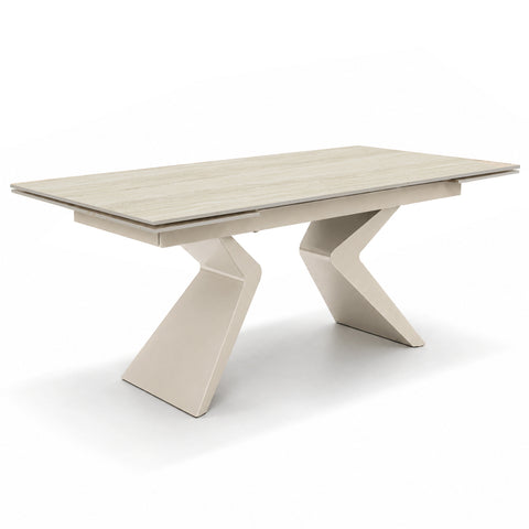 Tavolo da pranzo 180X90 con apertura automatica modello TAHITI top in grès ceramico