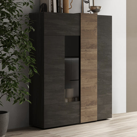 Mobile Vetrina a 2 Ante Linea Venus 100% Made in Italy Titanio - Mercure (in KIT)
