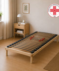 Rete ortopedica Venus fissa con 26 doghe in legno multistrato di faggio e regolatori di rigidità lombare, dispositivo medico Classe 1 per un sostegno ergonomico del materasso.