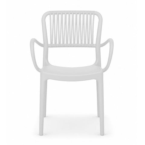 Sedia in polipropilene Viola con braccioli impilabile Design moderno da Interno/Esterno