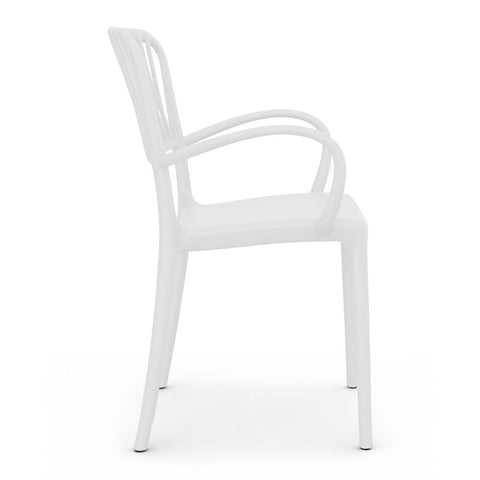 Sedia in polipropilene Viola con braccioli impilabile Design moderno da Interno/Esterno