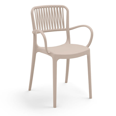 Sedia in polipropilene Viola con braccioli impilabile Design moderno da Interno/Esterno