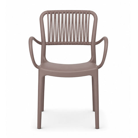 Sedia in polipropilene Viola con braccioli impilabile Design moderno da Interno/Esterno