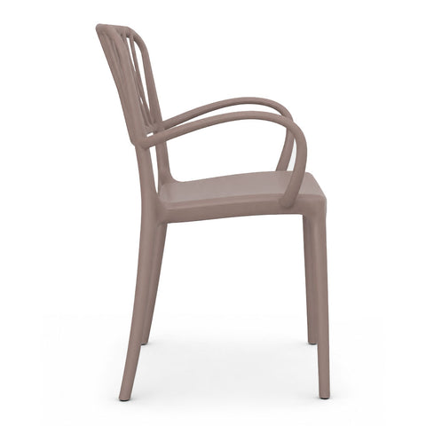 Sedia in polipropilene Viola con braccioli impilabile Design moderno da Interno/Esterno
