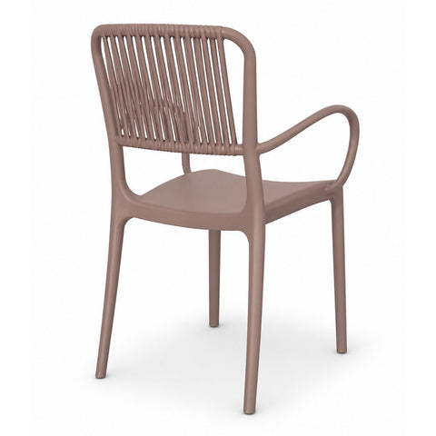 Sedia in polipropilene Viola con braccioli impilabile Design moderno da Interno/Esterno