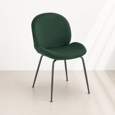 Sedia imbottita VITTORIA per sala da pranzo in tessuto morbido design moderno