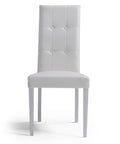 Sedia imbottita stile classico con gambe in legno bianca