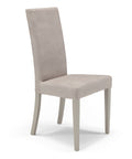 Sedia imbottita tessuto sfoderabile gambe in legno beige