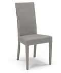 Sedia imbottita tessuto sfoderabile gambe in legno grigio