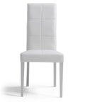 Sedia imbottita stile classico con gambe in legno bianca
