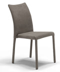 Sedia imbottita fango tortora stile moderno gambe in metallo rivestite