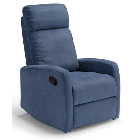 Poltrona relax manuale reclinabile blu